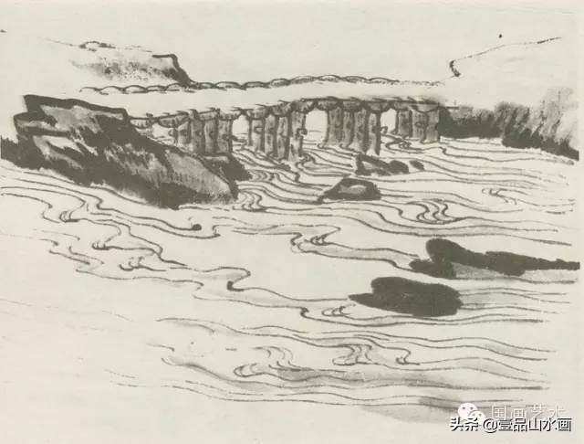 陆俨少画水视频,陆俨少画水