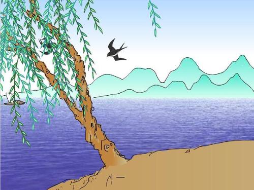 要说春天什么最美丽?那必然是贺知章笔下的柳树,形象又生动