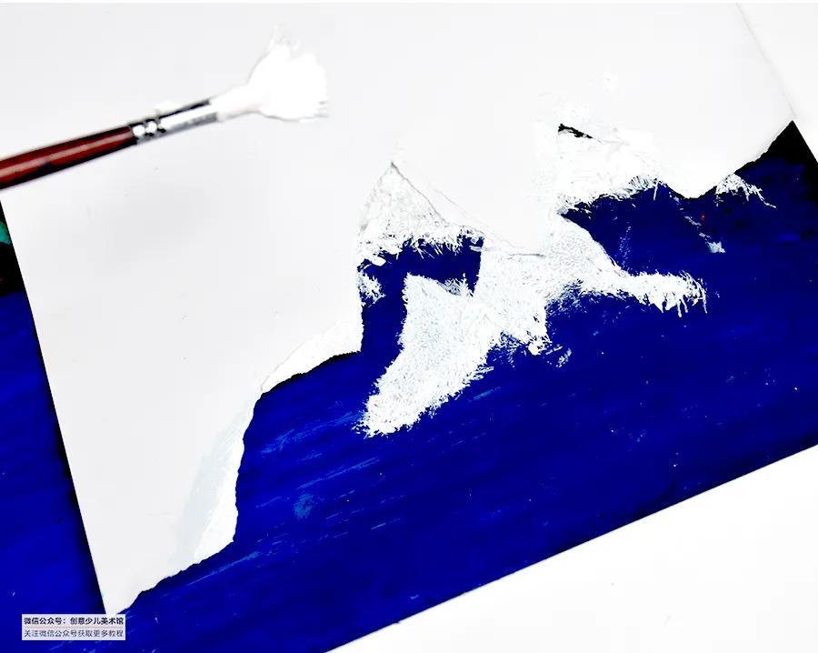 儿童画教程|综合创意技法学习《绚丽极光下的麋鹿》