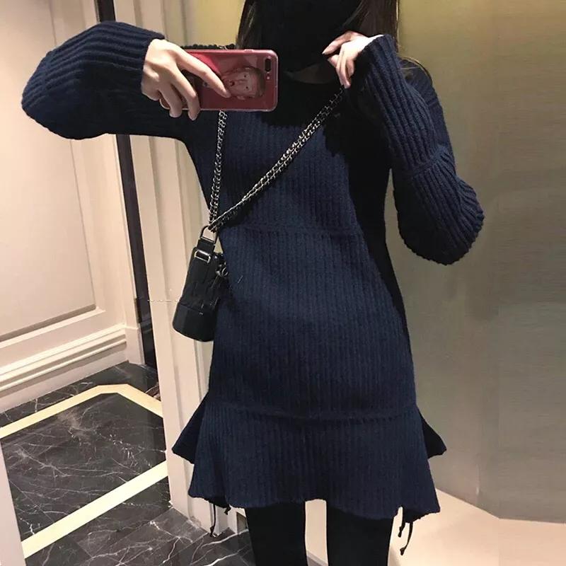 爆款女人味小心机打底衣女,法国绒打底裙