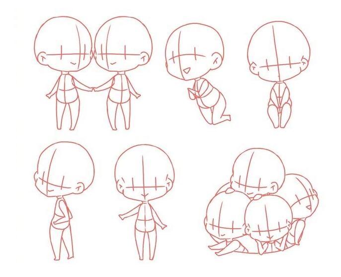 萌哒哒q版人物动态参考,收藏练习吧!