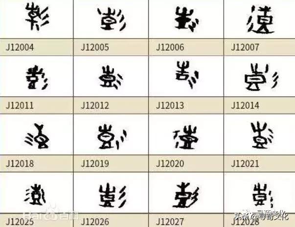 彭字的小篆体,彭字的创意姓氏