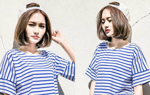 超短中分波波头短发图片背面,中分波波头短发怎么扎好看