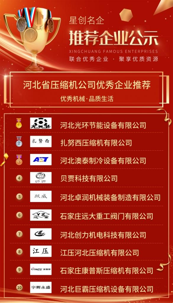 工业压缩机排行榜前十名,河北制冷压缩机推荐