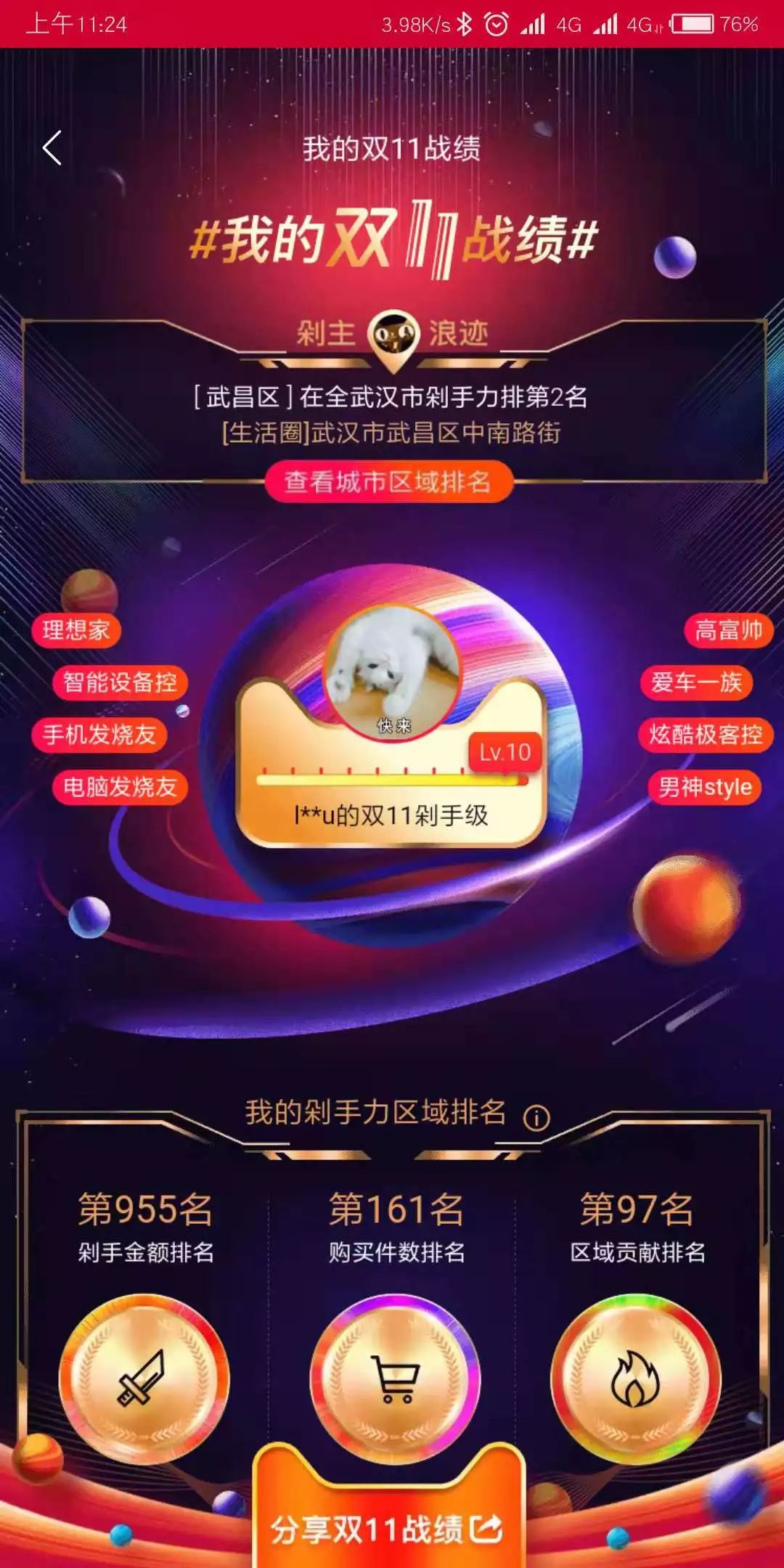 107分破1000亿！双11战报：湖北人剁手能力全国第9，最爱买这些！