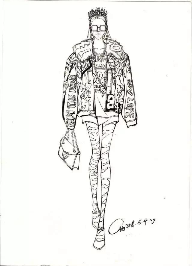 服装线稿模特矢量图,服装线稿图片大全女装