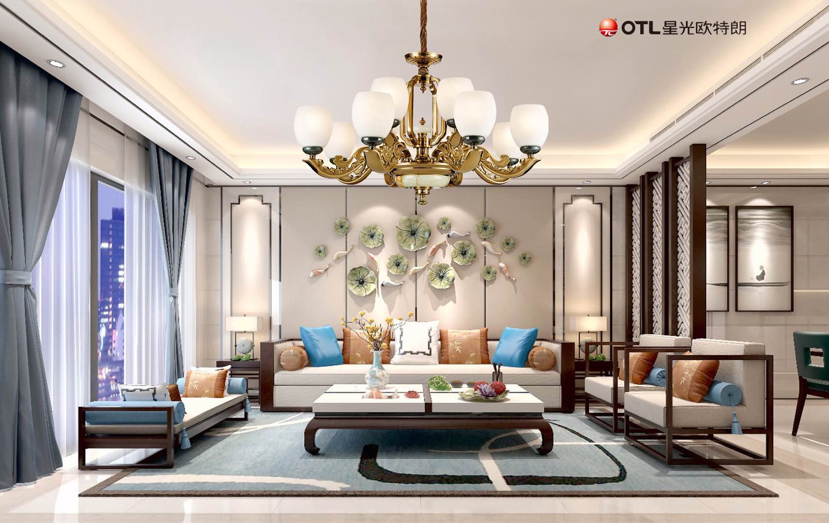 别墅智能照明效果图,别墅智能照明系统