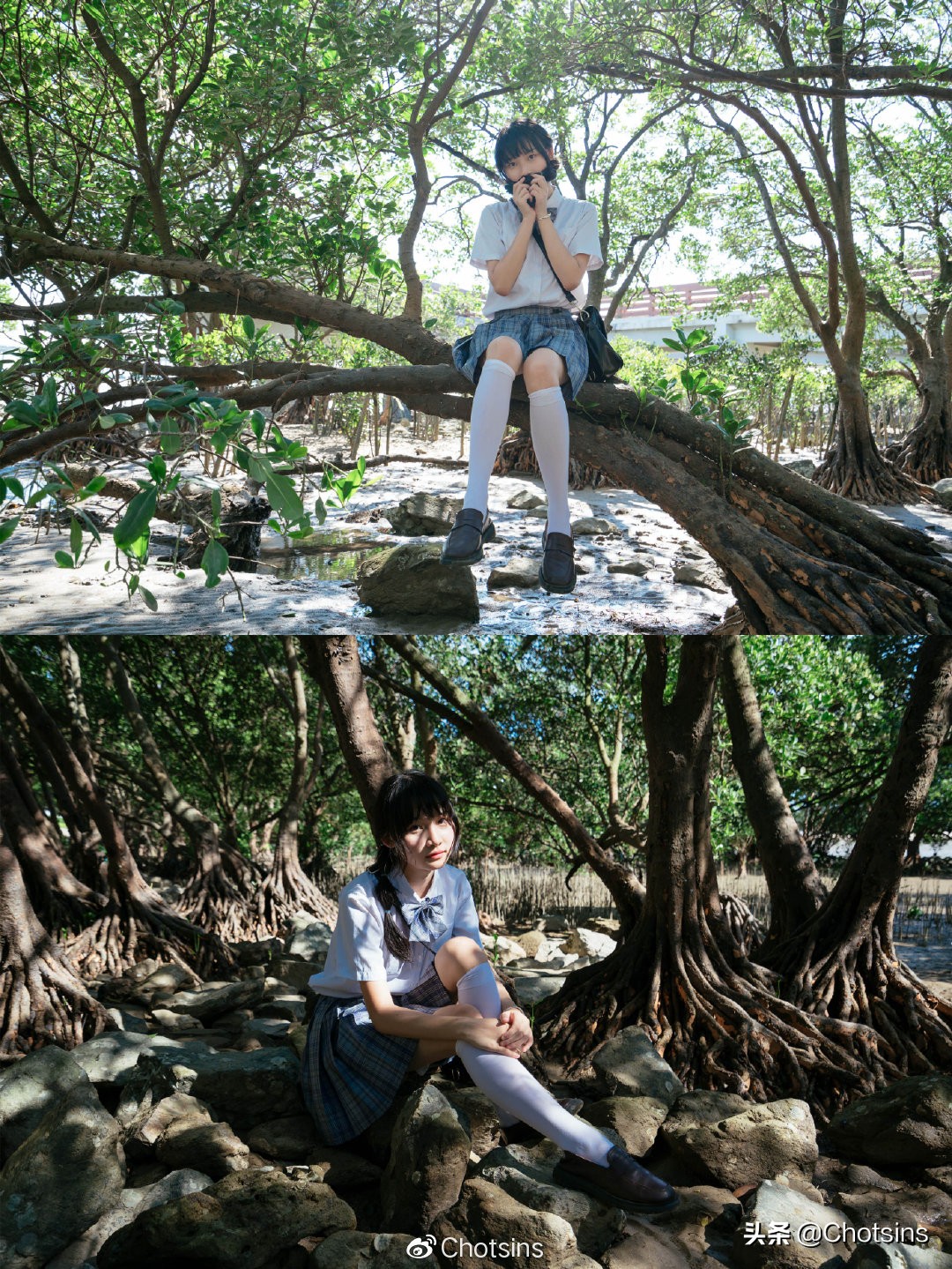 海边落日写真少女感,外景活力少女写真