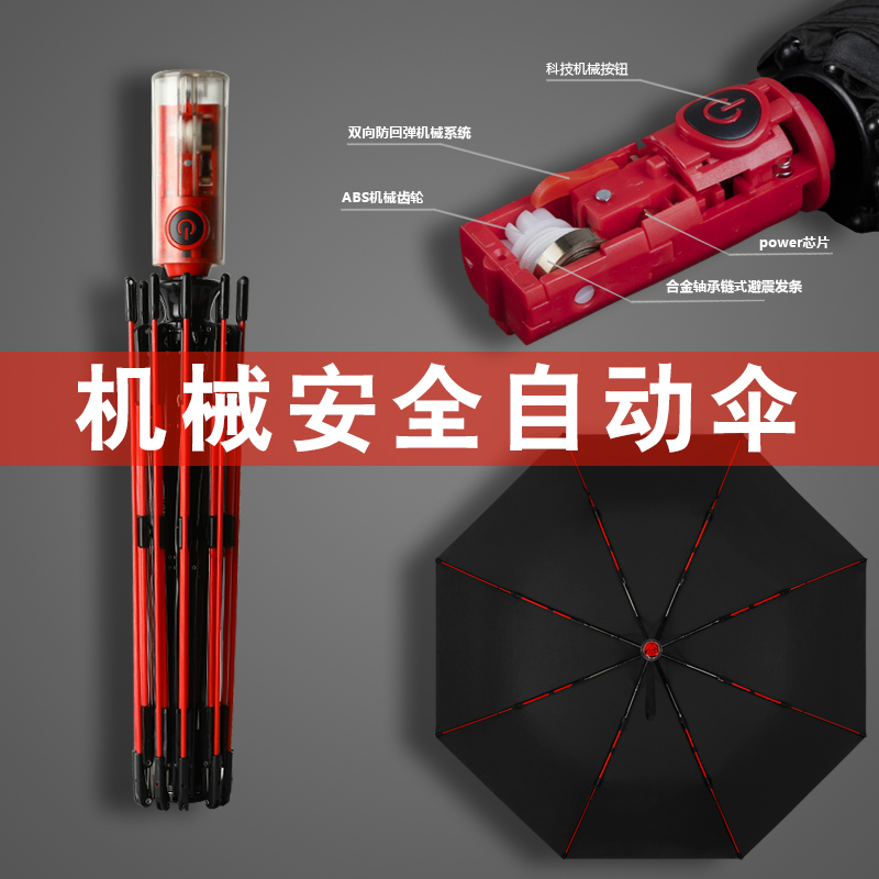 机械自动伞用法,自动收放机械伞