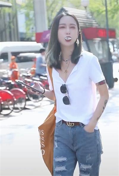 杭州街拍又酷又时髦的美女,杭州街拍美女酷