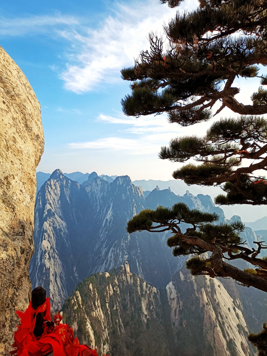 华山二日游登山攻略路线图,陕西自由行夜爬华山