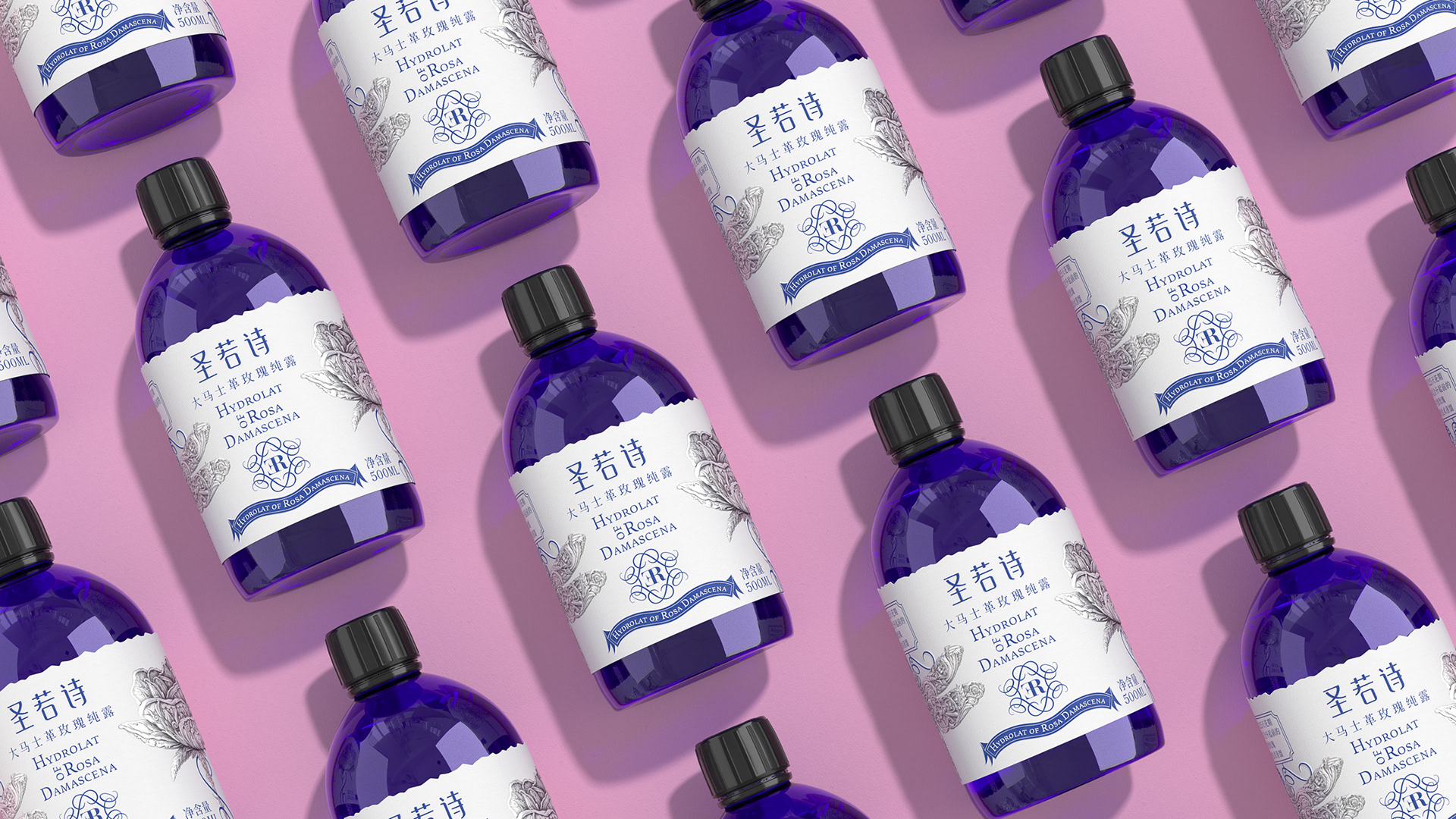 大马士革玫瑰纯露蓝色瓶子的,大马士革玫瑰纯露图