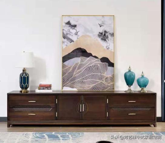 新中式客厅电视柜效果图,餐厅客厅电视柜隔断柜新中式