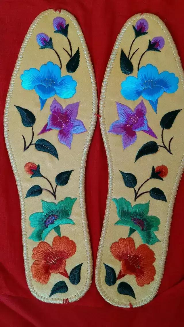 刺绣鞋垫花样各种图案教程,几何鞋垫图案鞋垫绣法