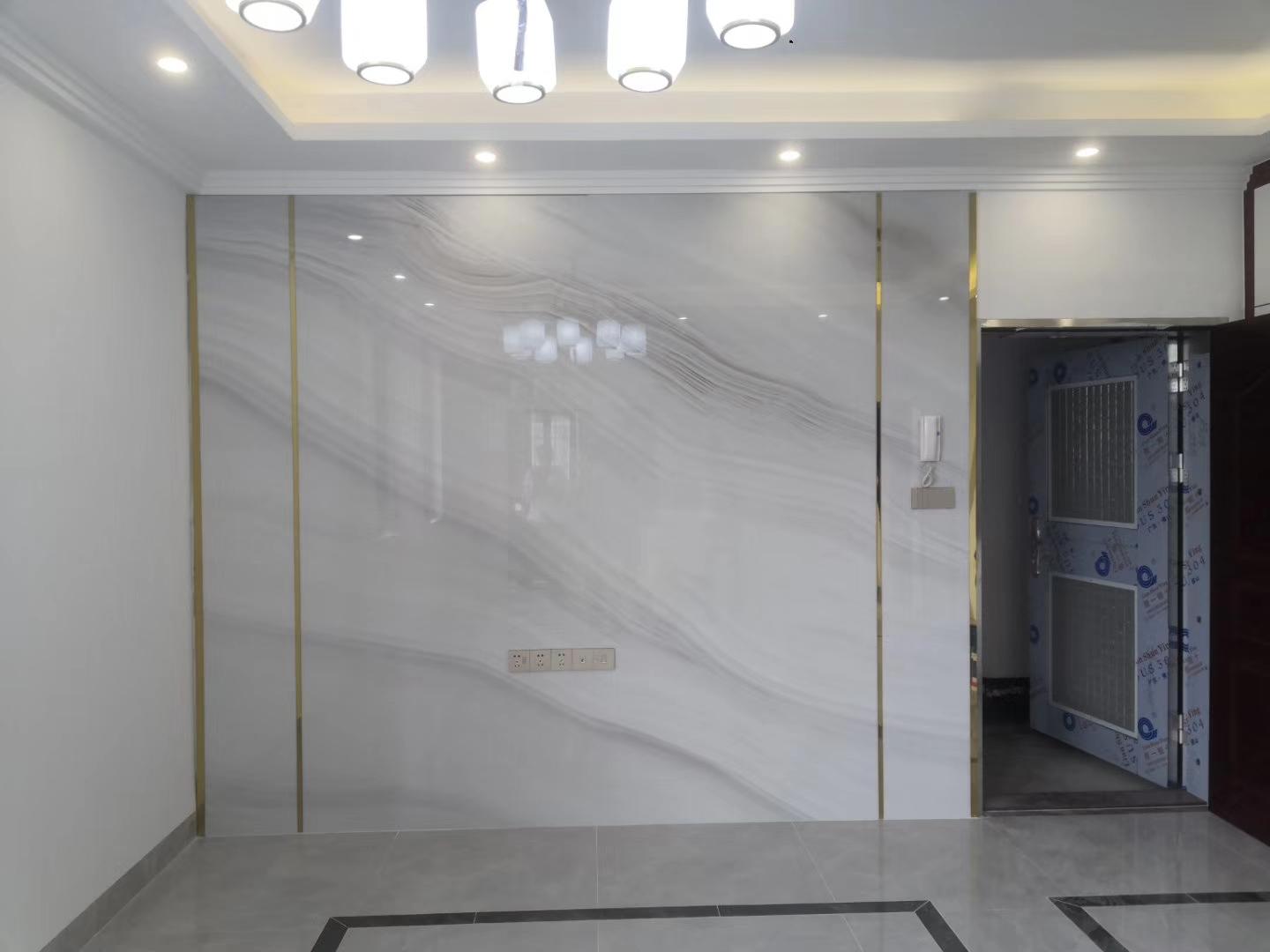 金属线造型电视背景墙,隐形门背景墙加金属线效果