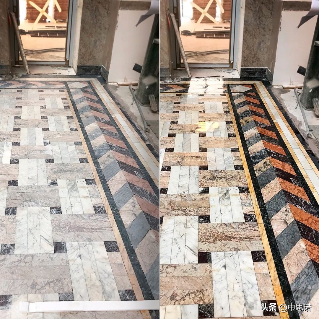 深色石材无光泽了怎么办?用1800Pro方便安全更美观