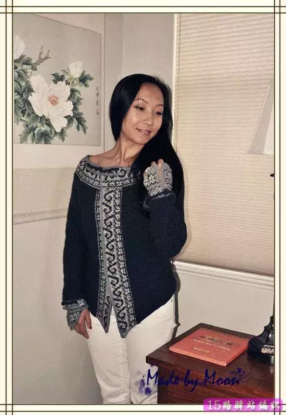 流行的开衫毛衣编织教程,女士提花开衫毛衣编织教程