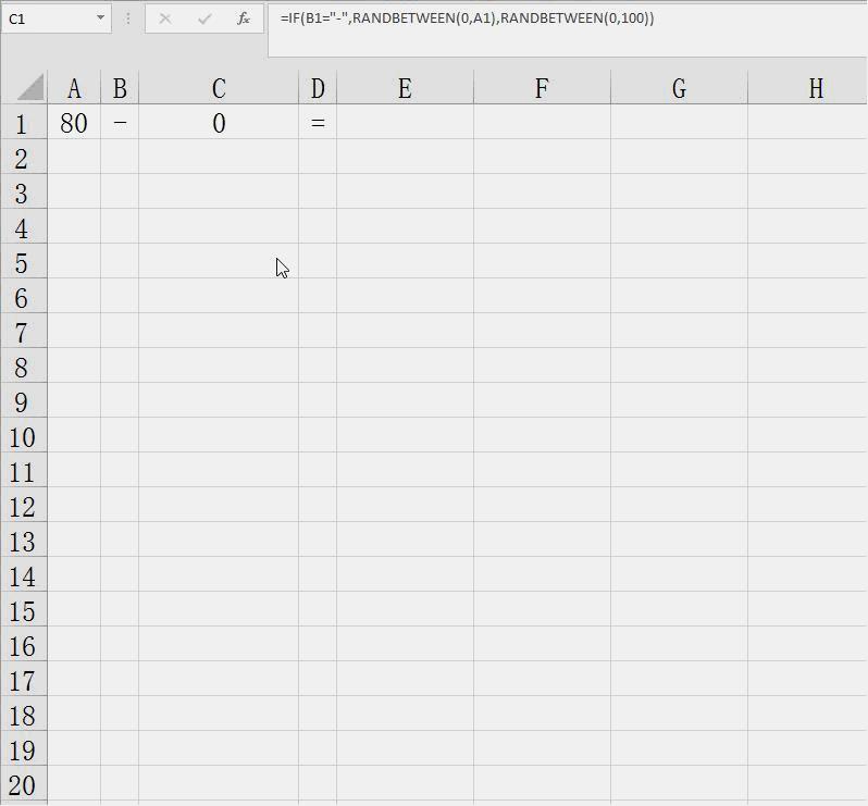 randbetween函数做100以内减法,randbetween函数怎么拆分一个数值