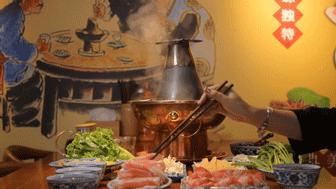 东北菜炭火铜锅涮羊肉,北方正宗铜锅涮羊肉