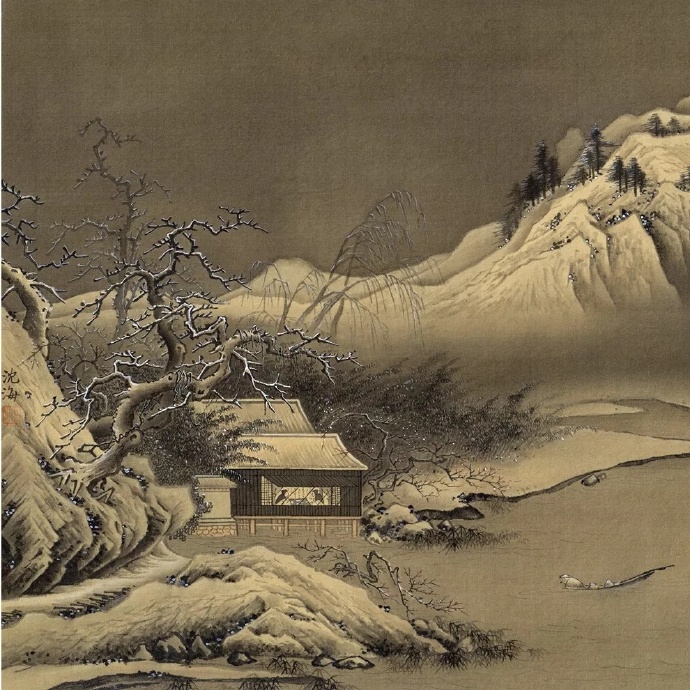 沈海工笔山水花鸟画作品,山水工笔画作品