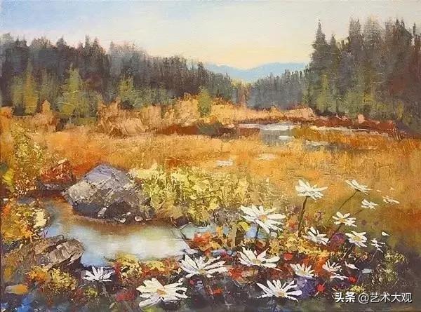 外国女画家油画风景作品清新,琳达油画作品欣赏