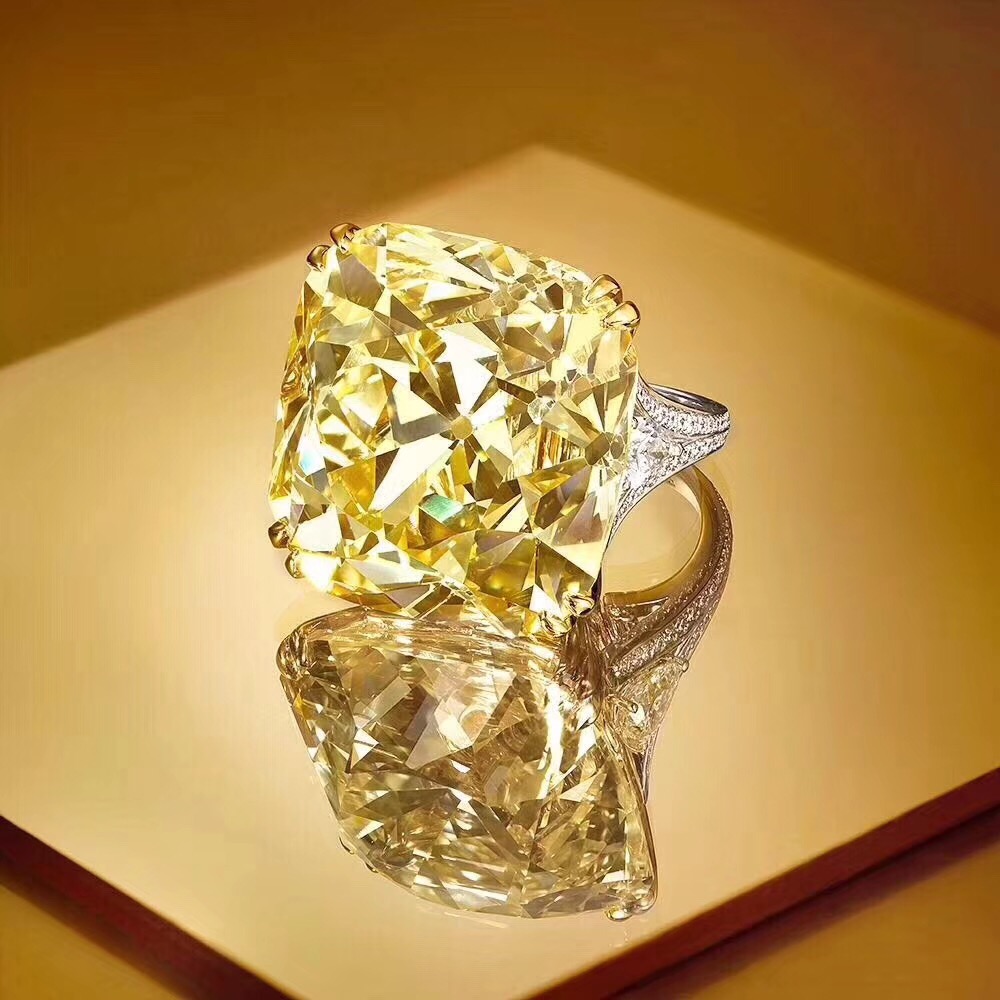 椭圆形黄钻戒指代表什么,黄色钻石含什么元素