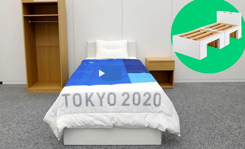 东京奥运村床架由纸板制成视频,奥运村纸板床终于塌了