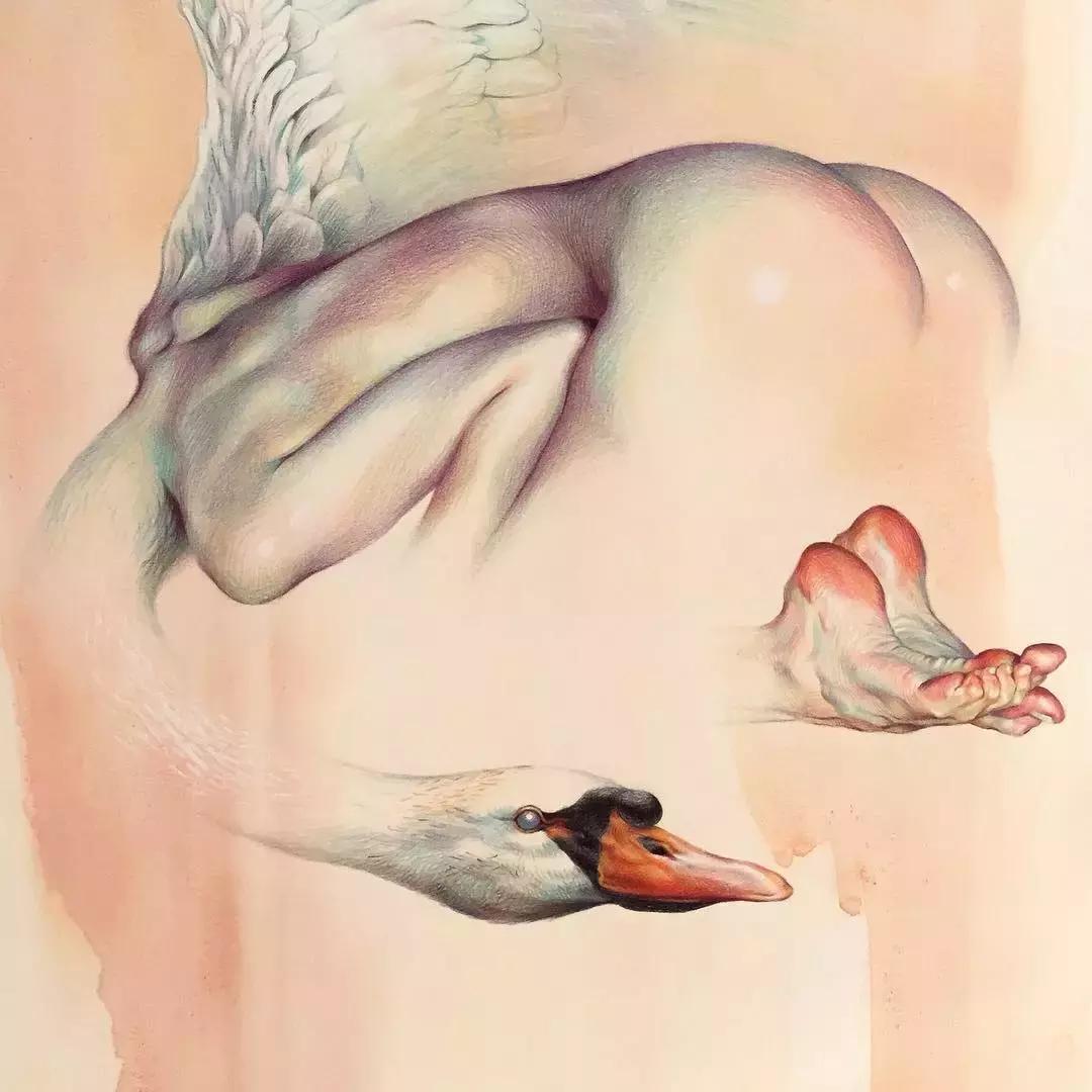 人体彩铅,人体五官彩铅