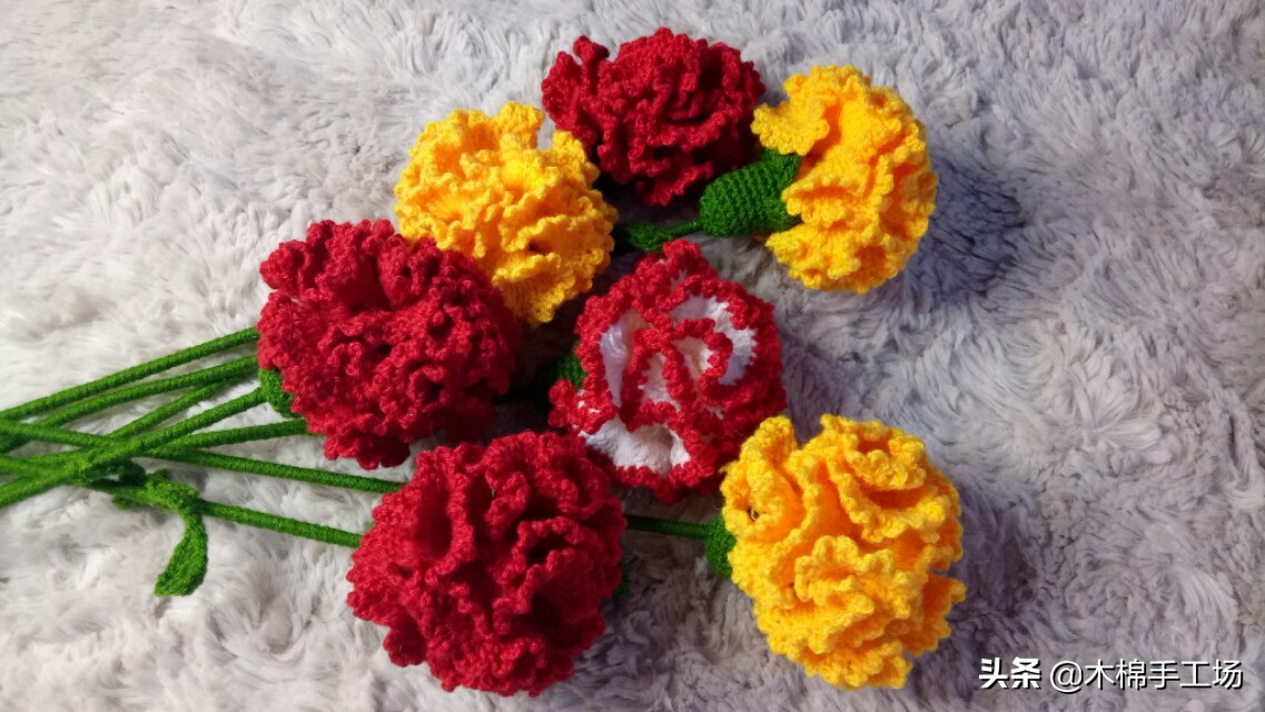 教师节康乃馨编织,编织花束送妈妈