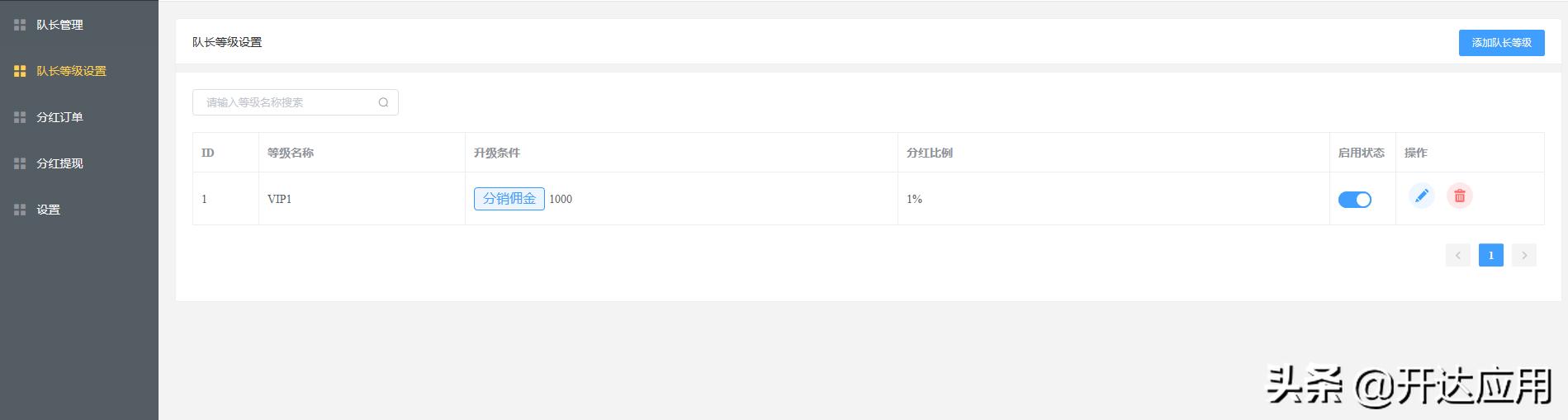 团队分红分销插件商城裂变小程序，开达五合一商城三级裂变发布
