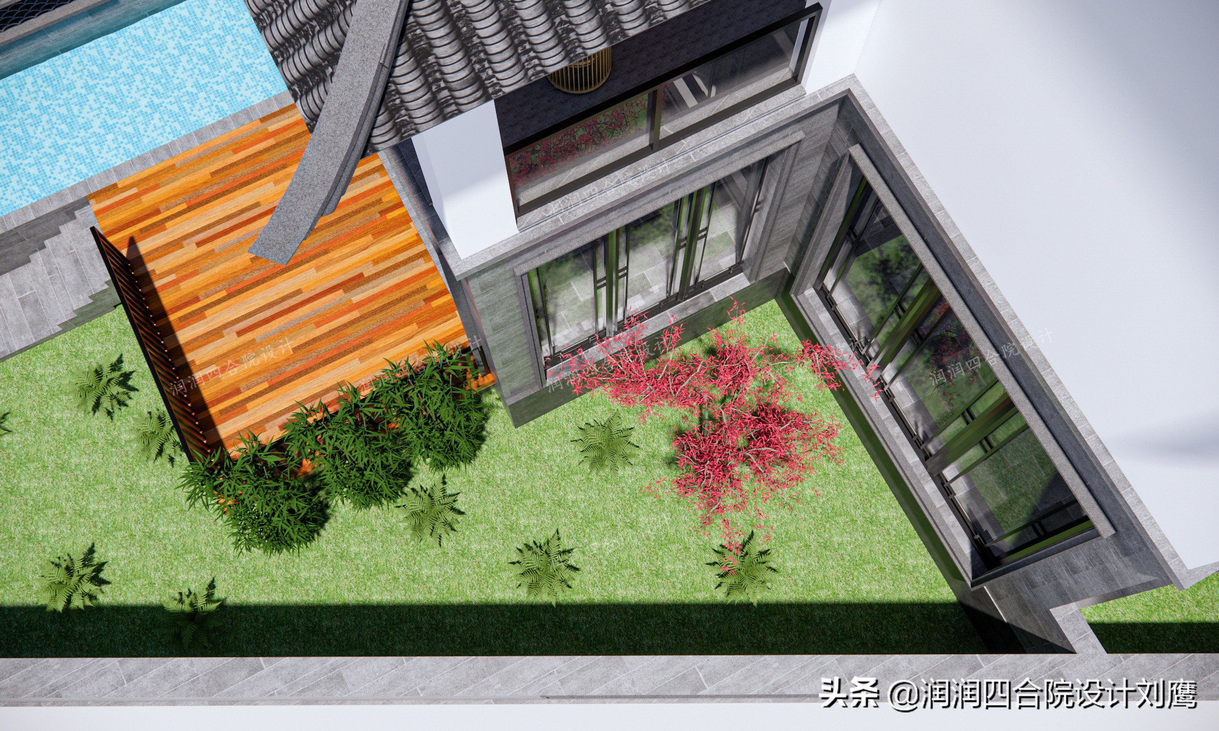 新中式四合院别墅设计图片欣赏,新中式四合院别墅设计案例图纸