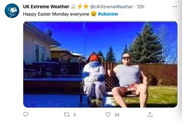 昨天比基尼!今天下雪!英国的天气能有多奇葩?