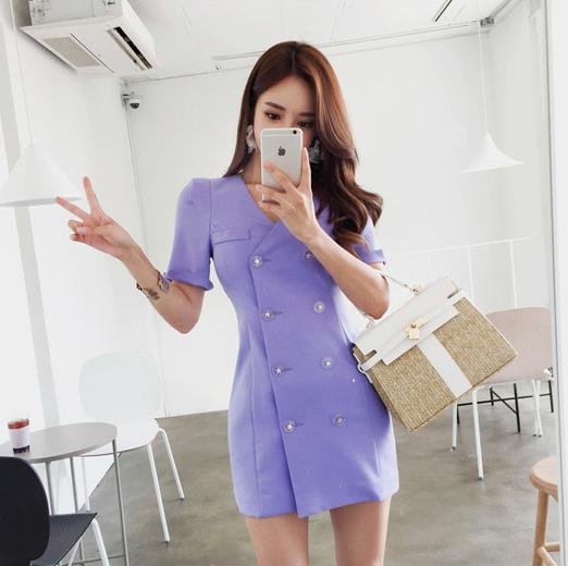 紫色西装紫罗兰连衣裙 (香水紫罗兰西装裙)