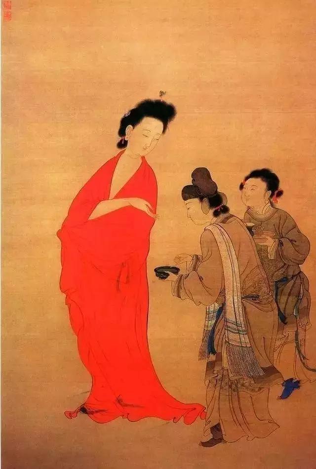 贵妃出浴图立轴设色绢本图片,贵妃出浴图国画有几幅