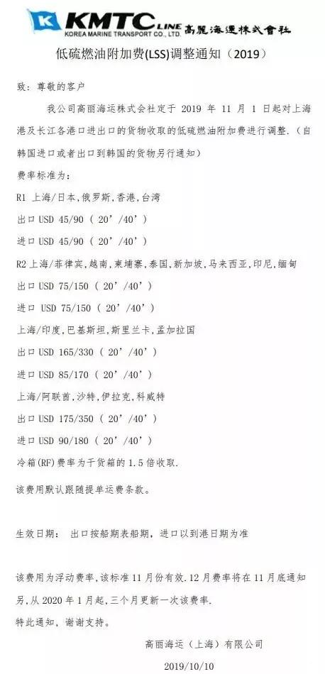 东莞国际物流漕帮最新各大船公司THC等费率调整和停航通知汇总