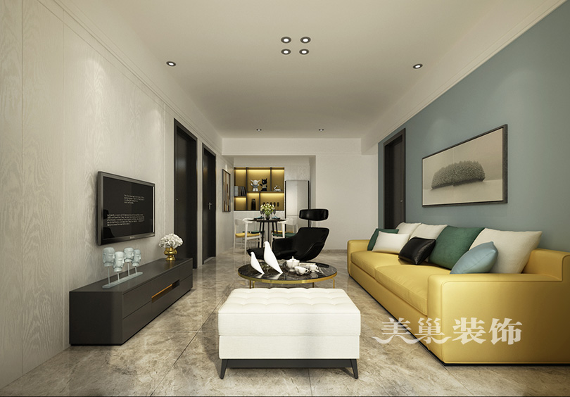 美巢装修效果图三室两厅,美巢装饰装修案例小户型