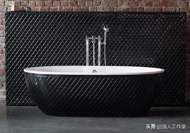 浴室干湿分离带嵌入式圆浴缸,钻石型淋浴浴缸