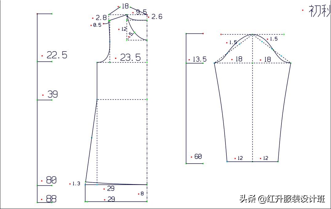 连衣裙长袖裁剪图解100例,领口打褶连衣裙前片的裁剪方法