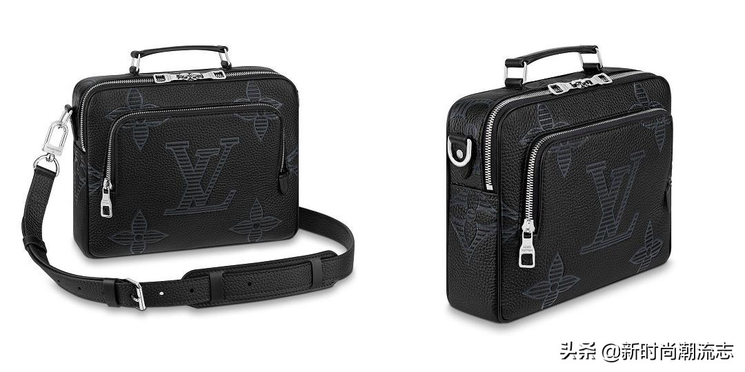 新男款lv包单肩斜挎包带按扣,lv2023早春男装包刺绣