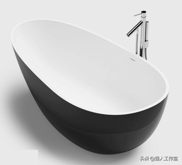 浴室干湿分离带嵌入式圆浴缸,钻石型淋浴浴缸