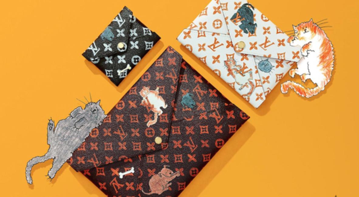 lv猫咪联名款包包,lv老花与猫联名