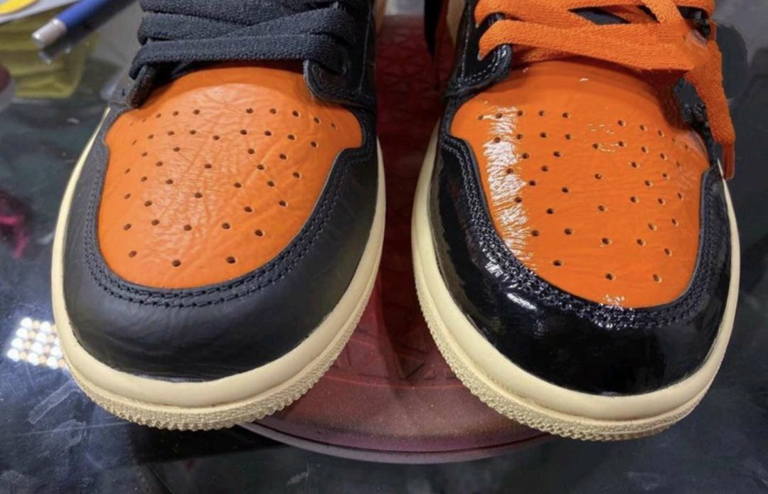 aj1低帮扣碎篮板细节问题,aj1扣碎篮板低帮怎么看是真是假