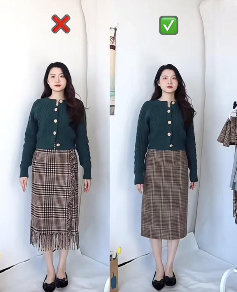 穿裙子都遮不住胯宽?素人博主纠正穿搭误区,前后对比太扎心了
