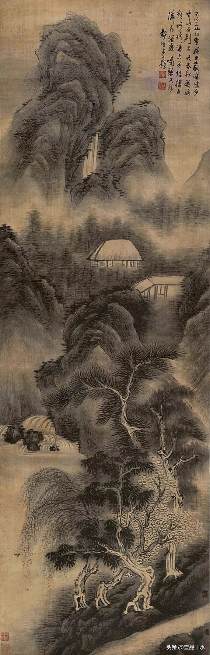 最真实的国画山水画,当代国画山水中的点景人物