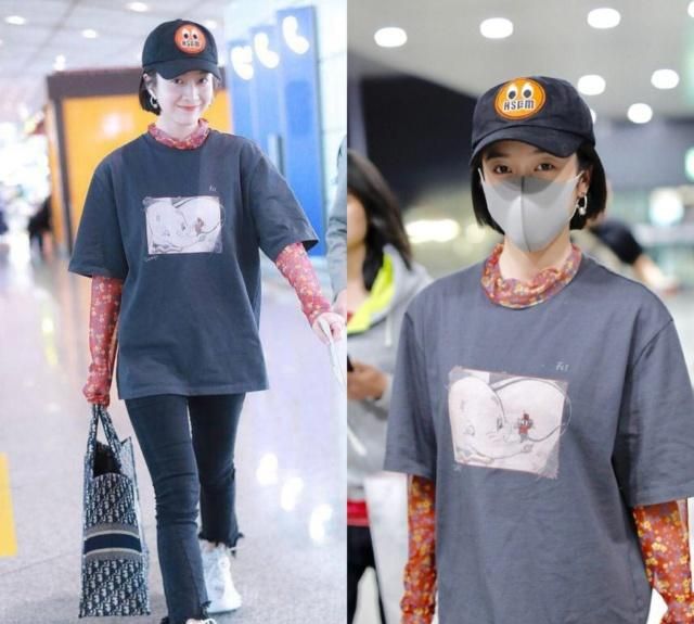 杨幂t恤穿搭,杨幂任何一件单品都能穿