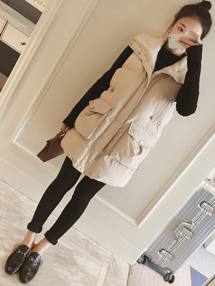 新款时尚显瘦修身秋冬季棉马甲,洋气棉马甲中长款高级感