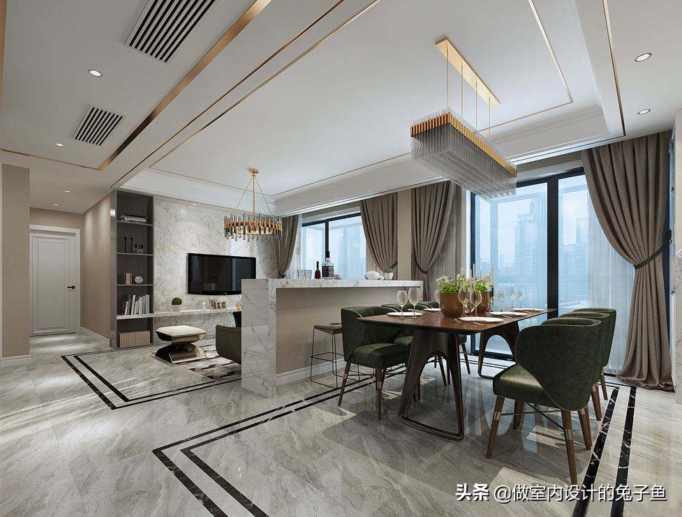 客厅磁吸轨道灯餐厅灯怎么搭配,客厅餐厅一体怎样安装灯比较好