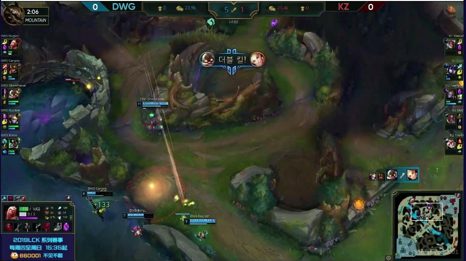 英雄联盟：挖掘机节奏出色，KZ让一追二DWG，拿下焦点之战
