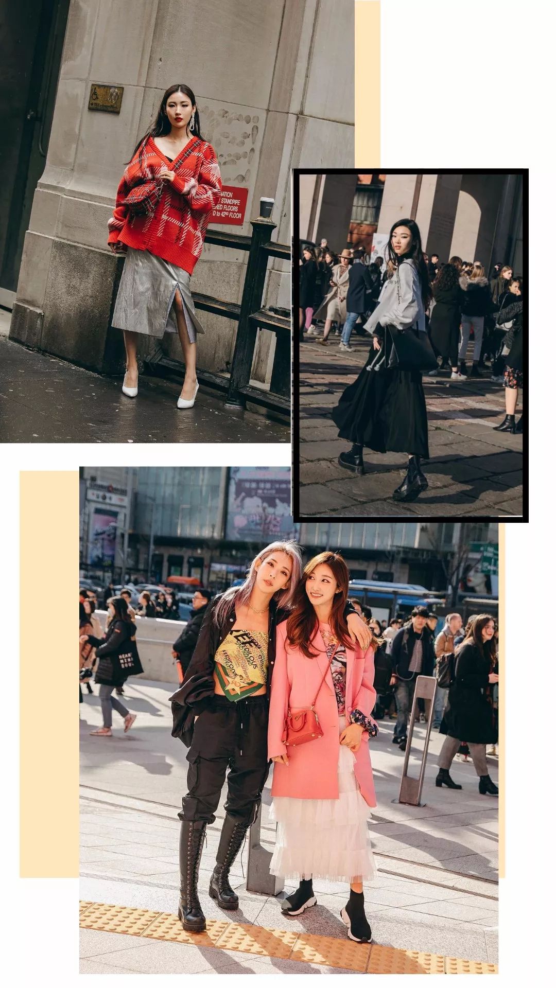 韩国look穿搭,冬穿搭韩系裙装