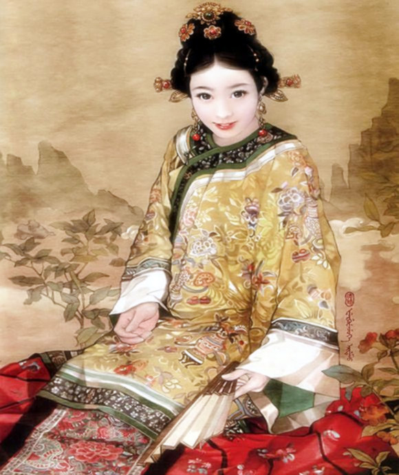 东方画姬---德珍彩绘古典美女画